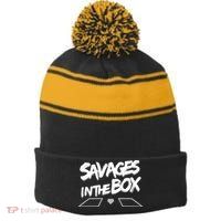Savages in The Box New York baseball Stripe Pom Pom Beanie