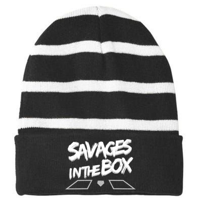 Savages in The Box New York baseball Striped Beanie with Solid Band