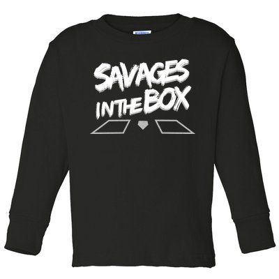 Savages in The Box New York baseball Toddler Long Sleeve Shirt