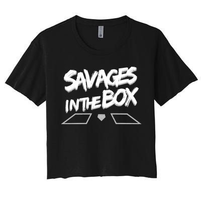 Savages in The Box New York baseball Women's Crop Top Tee