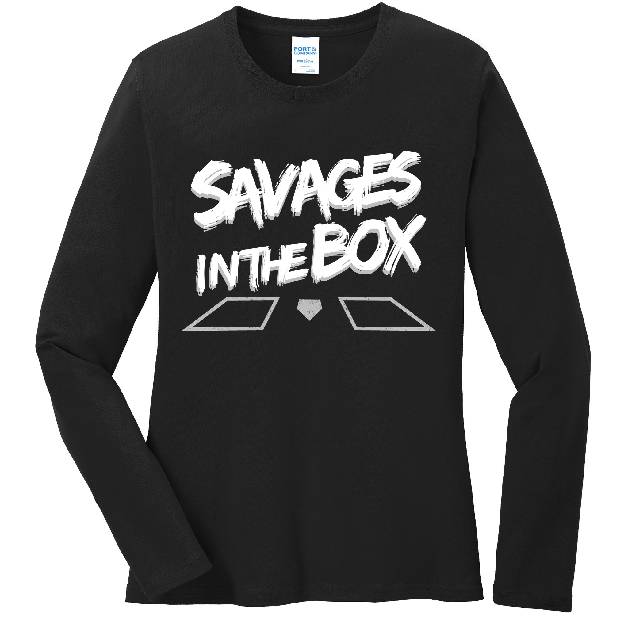 Savages in The Box New York baseball Ladies Long Sleeve Shirt