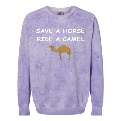 Save A Horse Ride A Camel Funny Colorblast Crewneck Sweatshirt