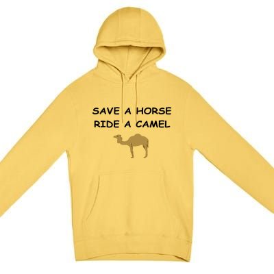 Save A Horse Ride A Camel Funny Premium Pullover Hoodie