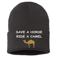 Save A Horse Ride A Camel Funny Sustainable Knit Beanie