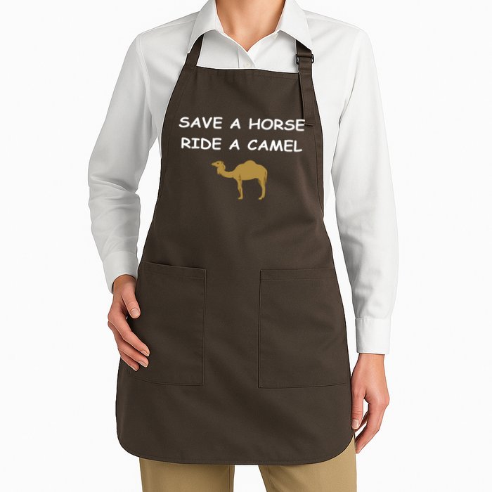 Save A Horse Ride A Camel Funny Full-Length Apron With Pockets