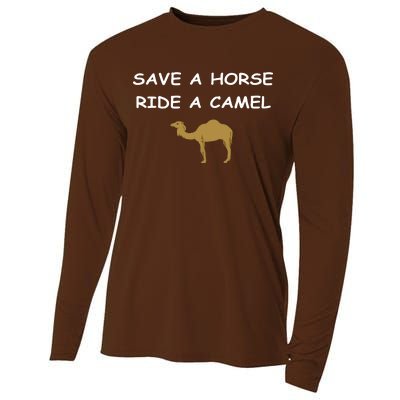 Save A Horse Ride A Camel Funny Cooling Performance Long Sleeve Crew