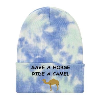 Save A Horse Ride A Camel Funny Tie Dye 12in Knit Beanie