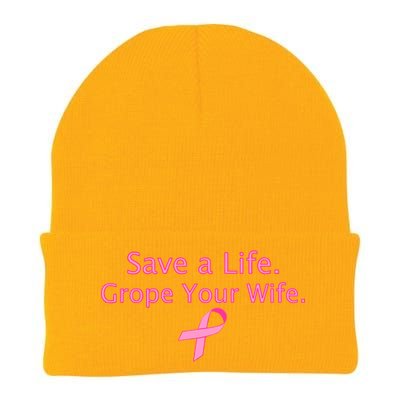 Save a Life Grope Your Wife Breast Cancer Knit Cap Winter Beanie