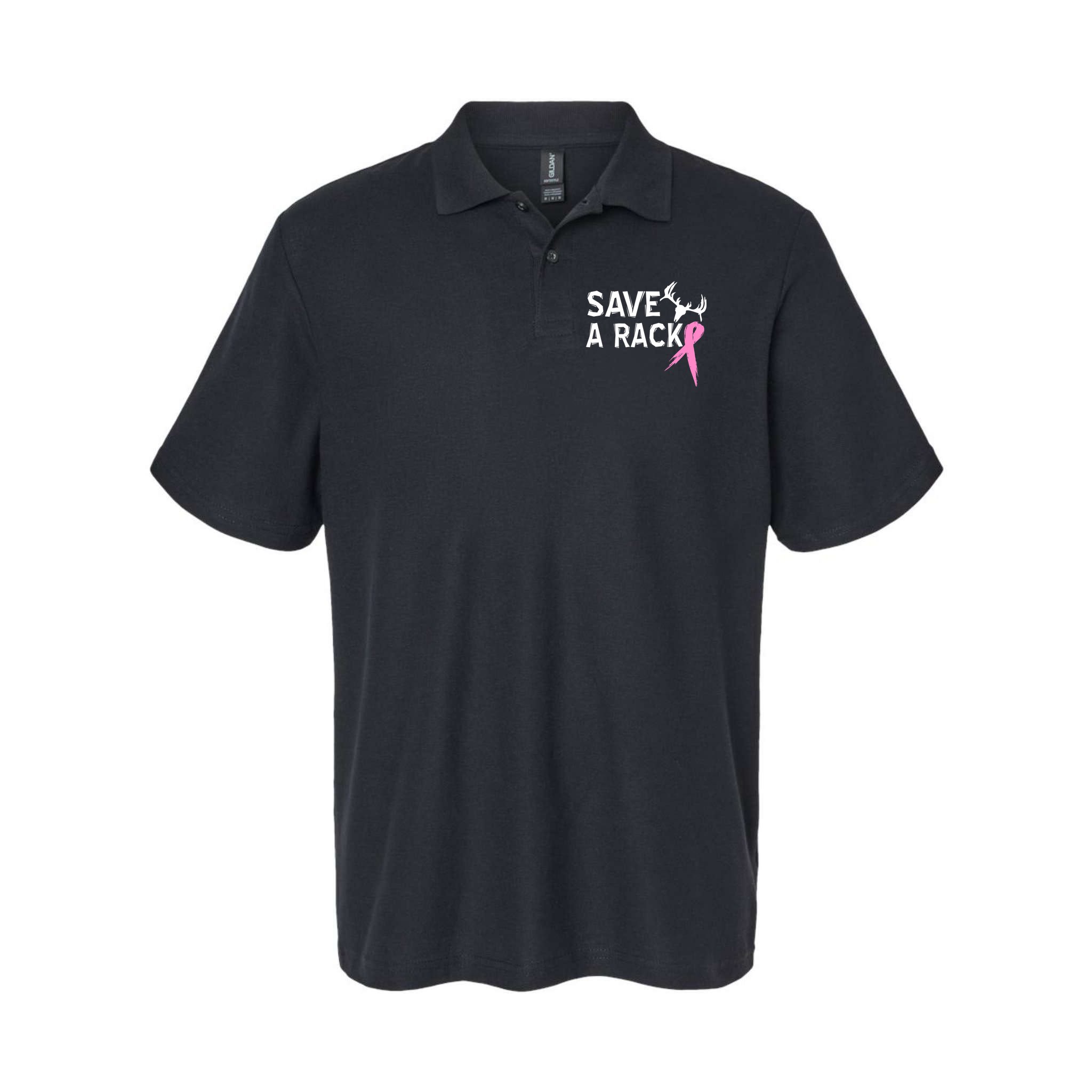 Save A Rack Breast Cancer Ribbon Polo