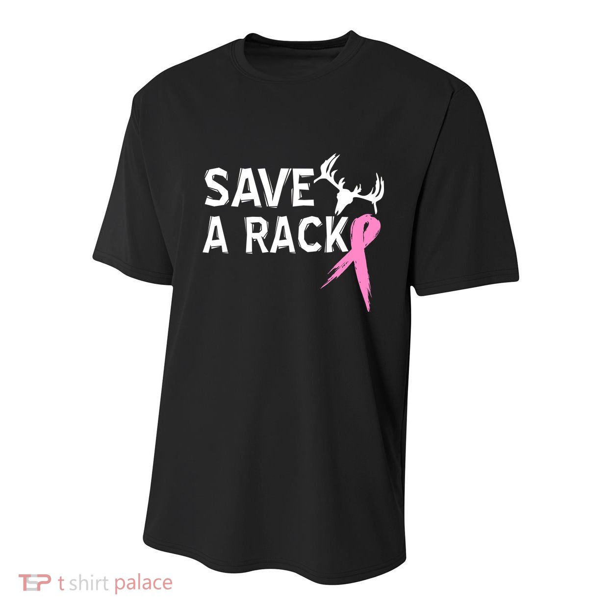 Save A Rack Breast Cancer Ribbon Youth Performance Sprint T-Shirt