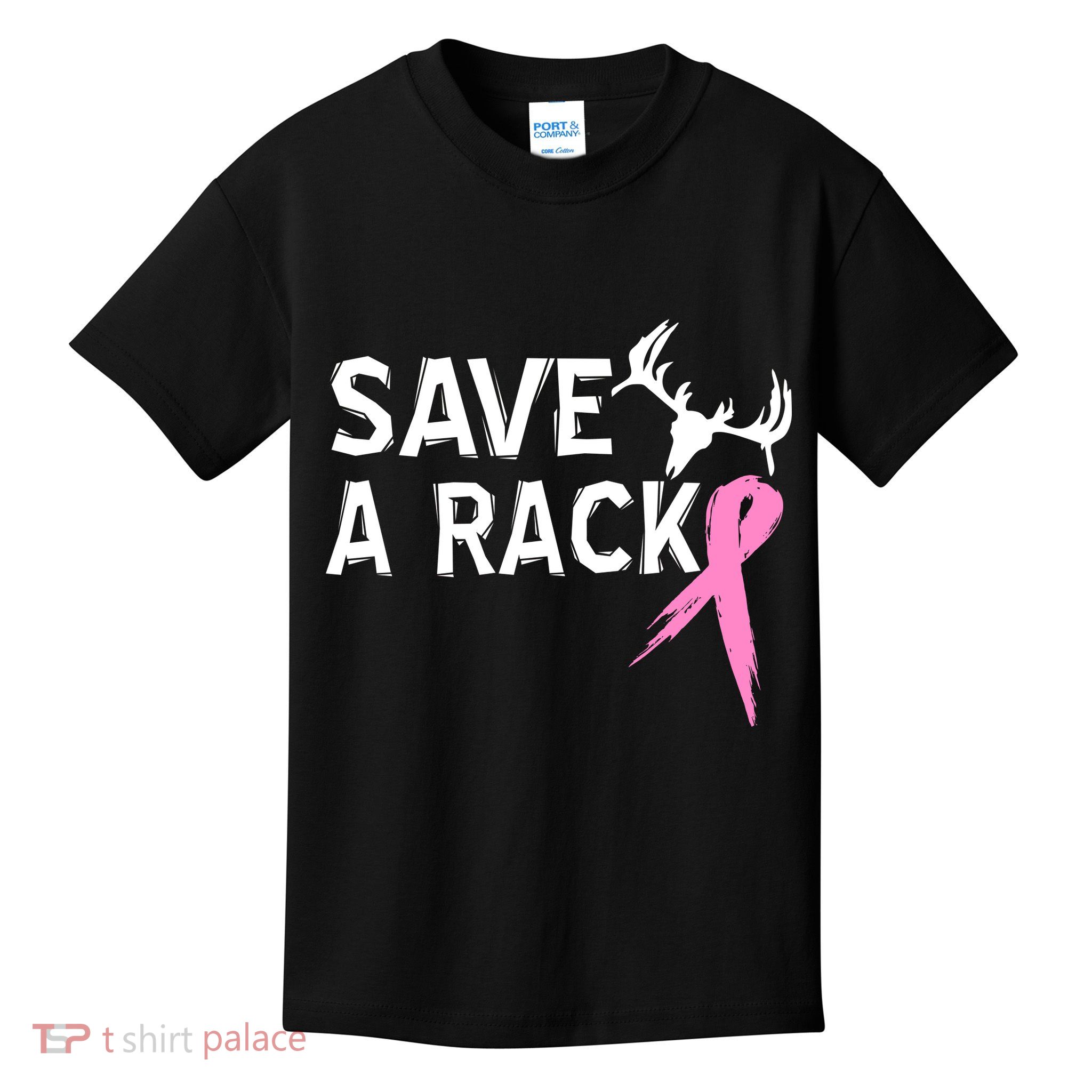 Save A Rack Breast Cancer Ribbon Kids T-Shirt