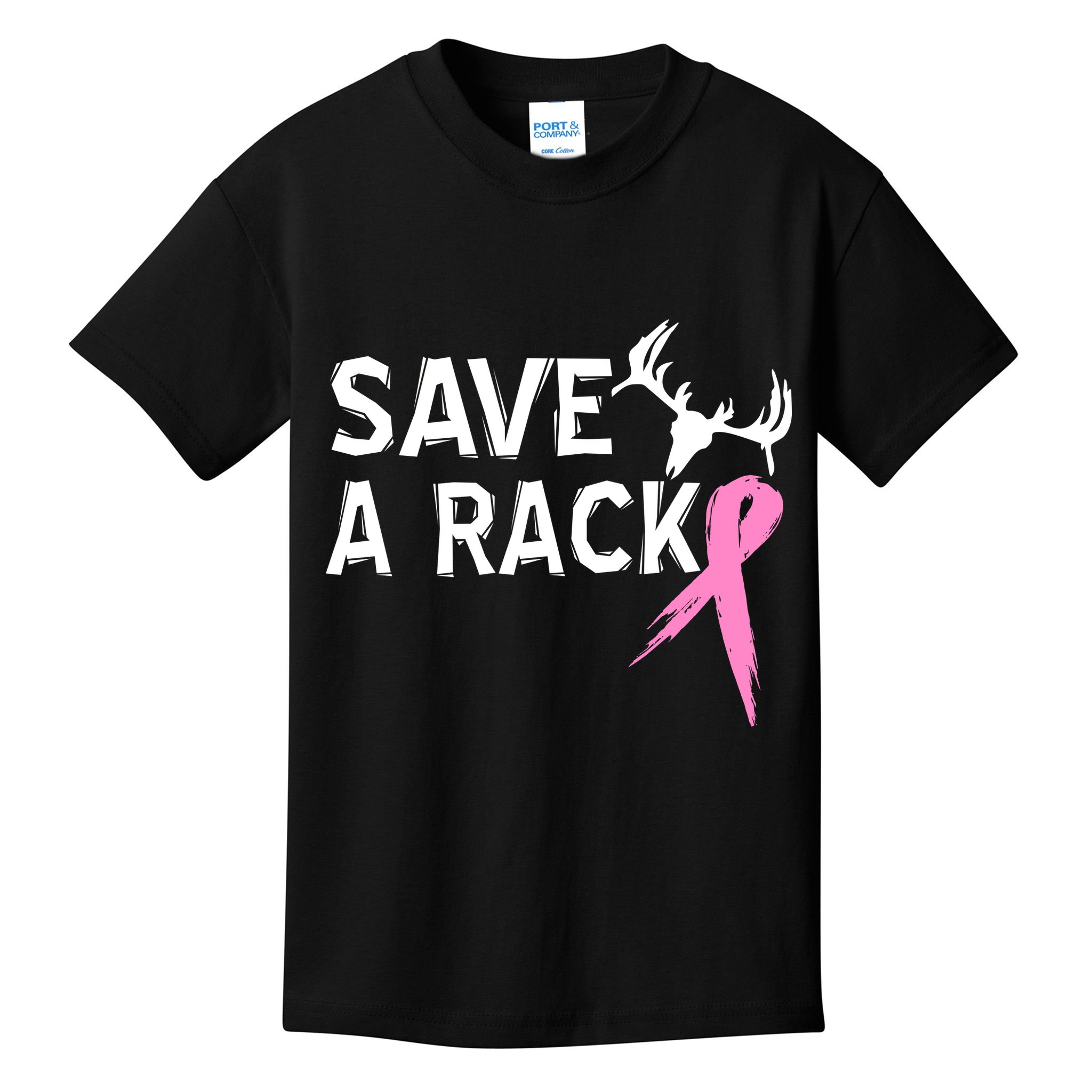 Save A Rack Breast Cancer Ribbon Kids T-Shirt
