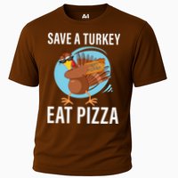 Save A Turkey Eat A Pizza Cooling Performance Crew T-Shirt
