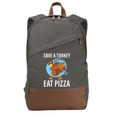 Save A Turkey Eat A Pizza Cotton Canvas Backpack