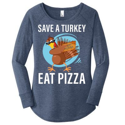 Save A Turkey Eat A Pizza Women's Perfect Tri Tunic Long Sleeve Shirt