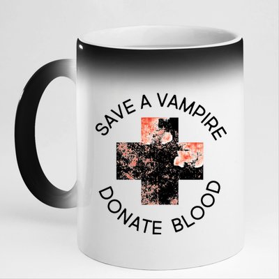 Save A Vampire Donate Blood 11oz Black Color Changing Mug