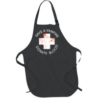 Save A Vampire Donate Blood Full-Length Apron With Pockets