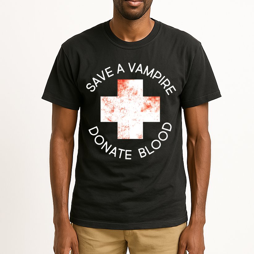 Save A Vampire Donate Blood Tall T-Shirt