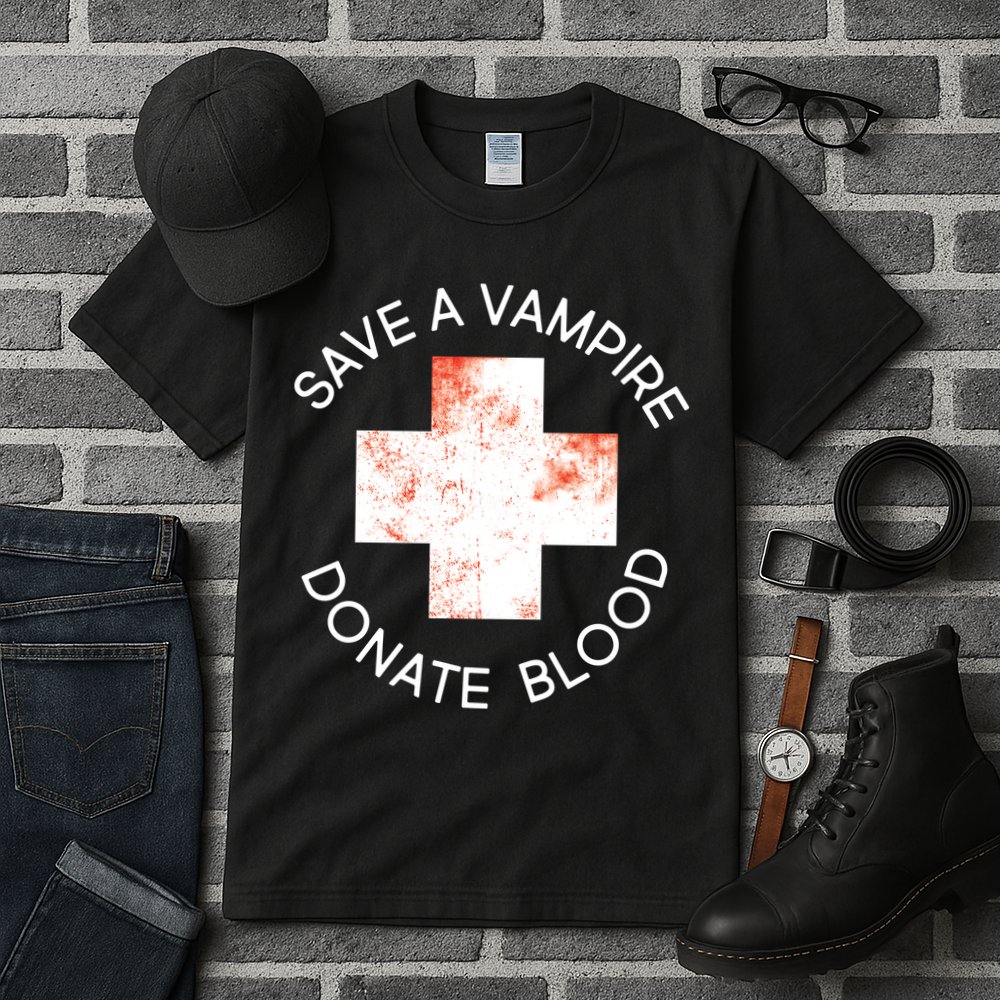 Save A Vampire Donate Blood Tall T-Shirt