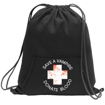 Save A Vampire Donate Blood Sweatshirt Cinch Pack Bag