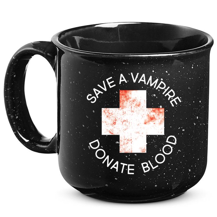 Save A Vampire Donate Blood 15oz Campfire Ceramic Mug
