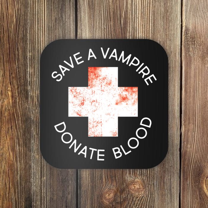 Save A Vampire Donate Blood Coaster