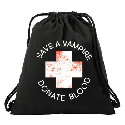 Save A Vampire Donate Blood Drawstring Bag