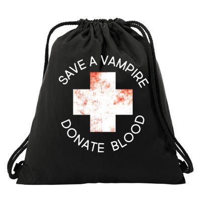 Save A Vampire Donate Blood Drawstring Bag