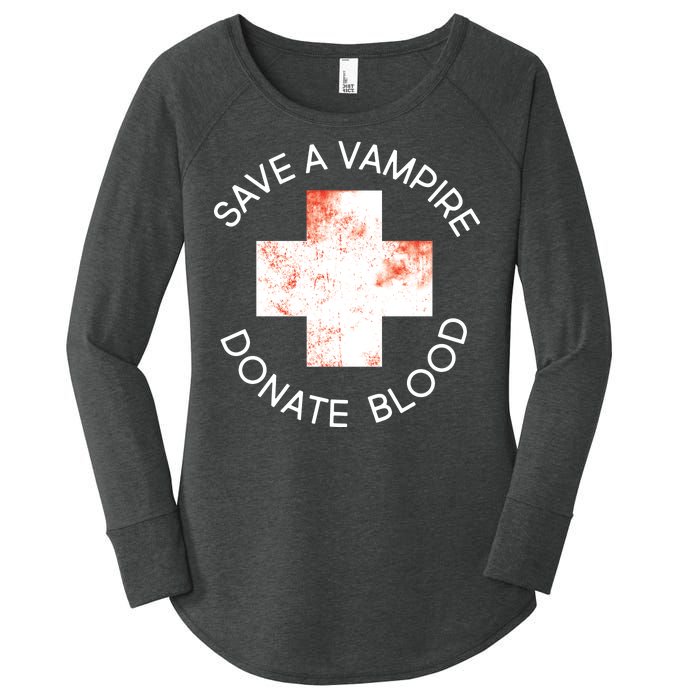 Save A Vampire Donate Blood Women's Perfect Tri Tunic Long Sleeve Shirt