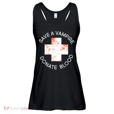 Save A Vampire Donate Blood Ladies Essential Flowy Tank