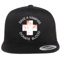 Save A Vampire Donate Blood Flat Bill Trucker Hat