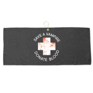 Save A Vampire Donate Blood Large Microfiber Waffle Golf Towel