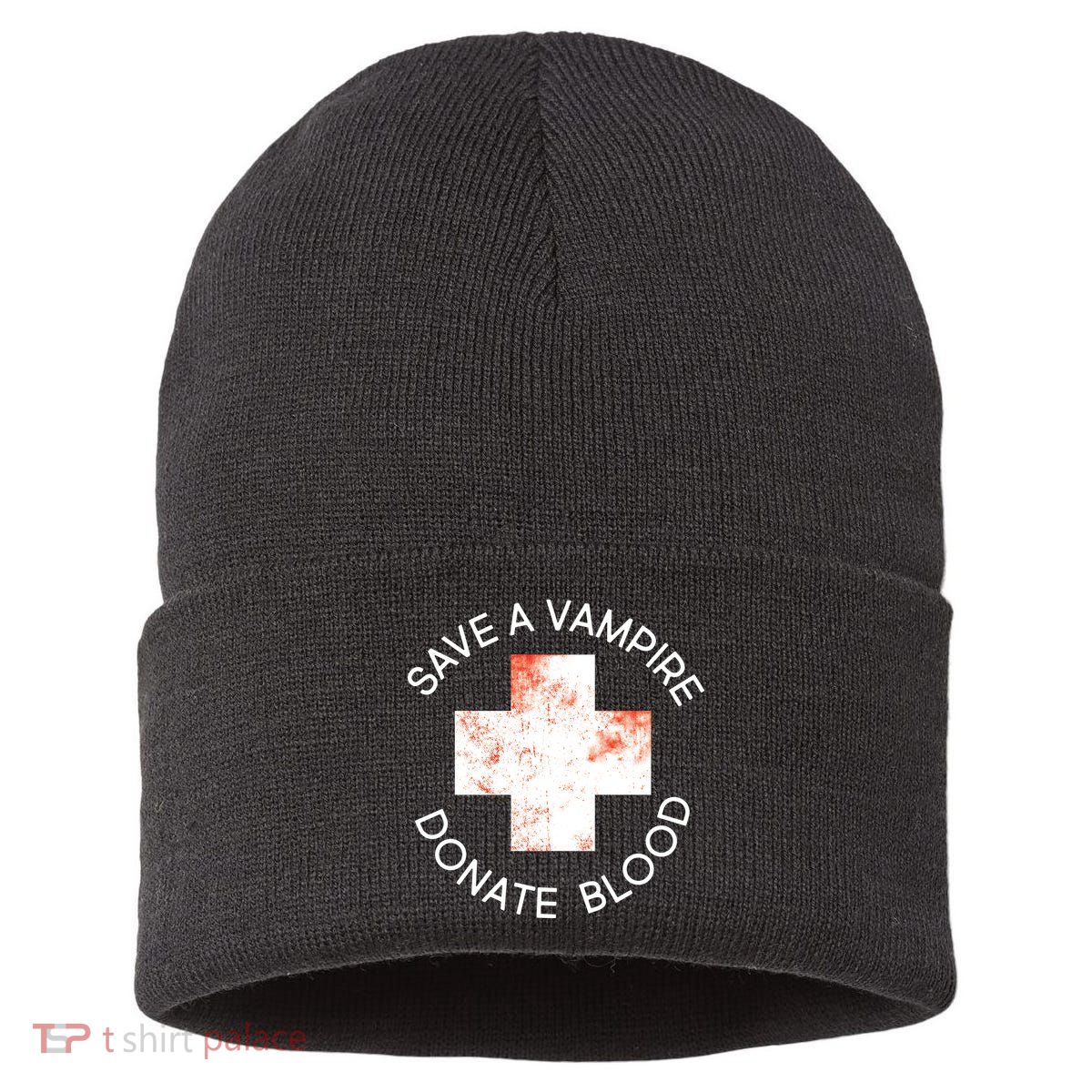 Save A Vampire Donate Blood Sustainable Knit Beanie