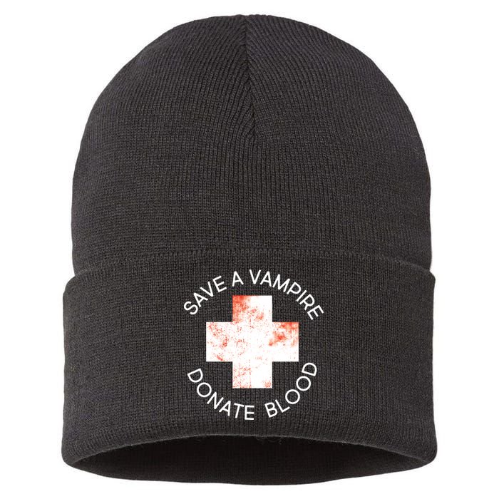 Save A Vampire Donate Blood Sustainable Knit Beanie