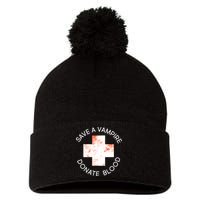 Save A Vampire Donate Blood Pom Pom 12in Knit Beanie