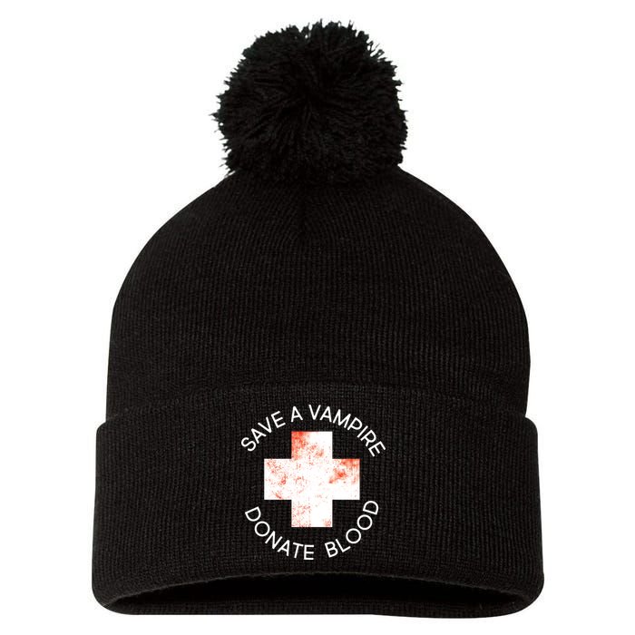 Save A Vampire Donate Blood Pom Pom 12in Knit Beanie