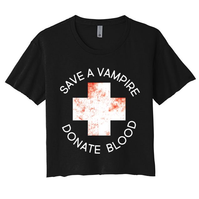 Save A Vampire Donate Blood Crop Top