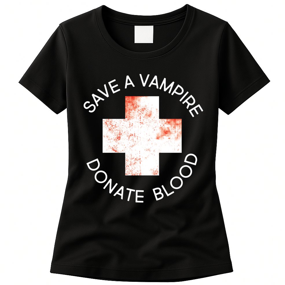 Save A Vampire Donate Blood Womens T-Shirt