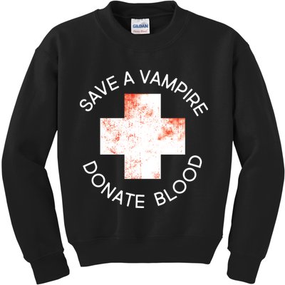 Save A Vampire Donate Blood Kids Sweatshirt