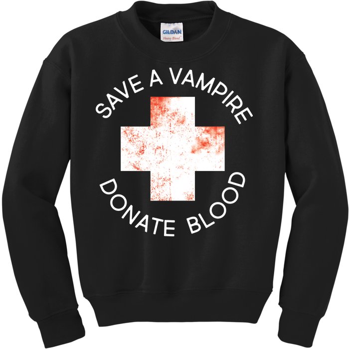 Save A Vampire Donate Blood Kids Sweatshirt