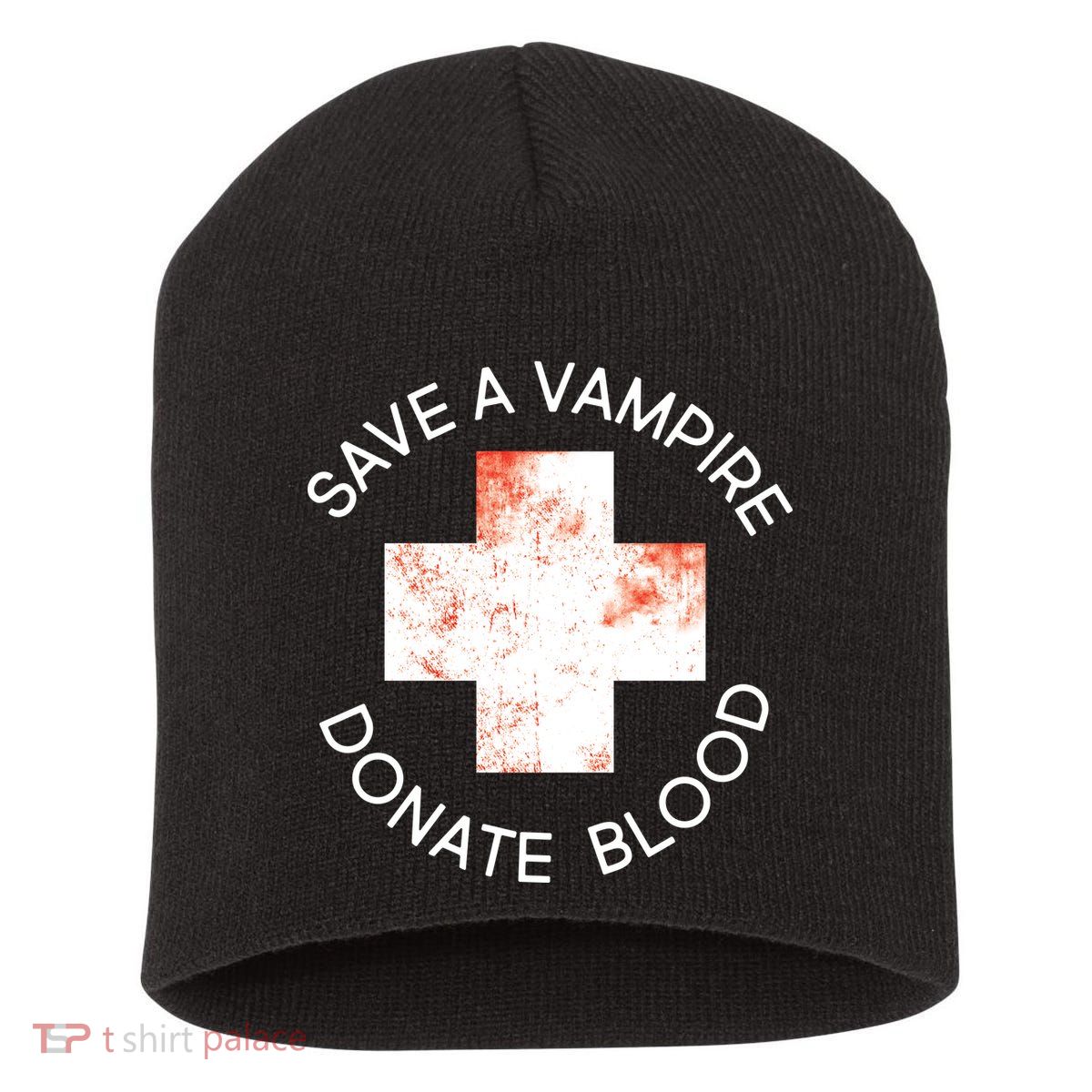 Save A Vampire Donate Blood Short Acrylic Beanie