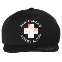 Save A Vampire Donate Blood Wool Snapback Cap