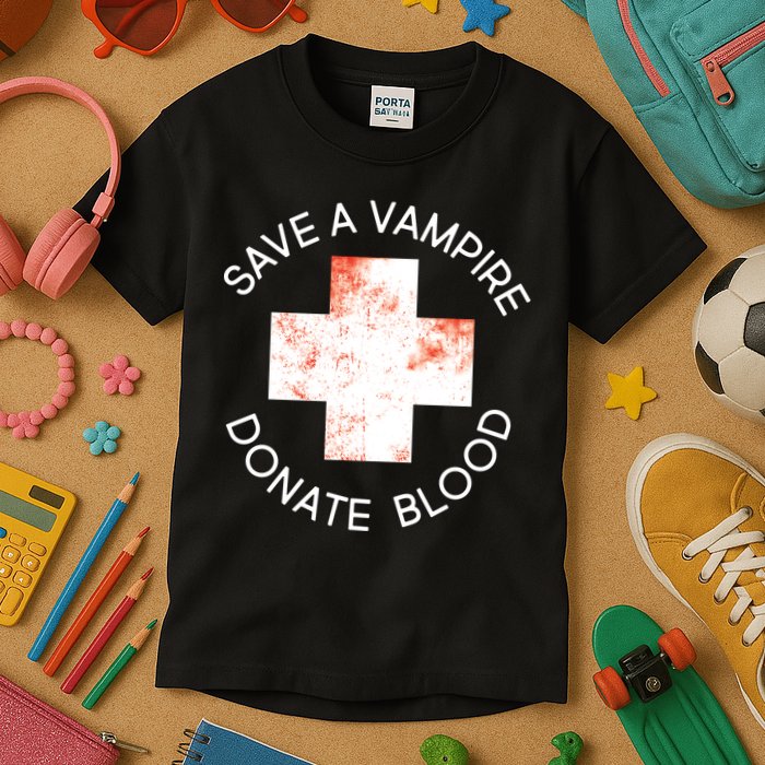 Save A Vampire Donate Blood Kids T-Shirt