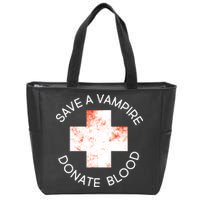 Save A Vampire Donate Blood Zip Tote Bag