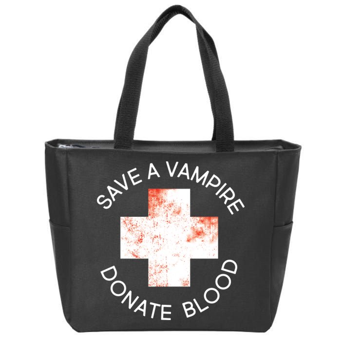 Save A Vampire Donate Blood Zip Tote Bag