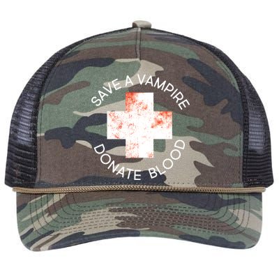 Save A Vampire Donate Blood Retro Rope Trucker Hat Cap