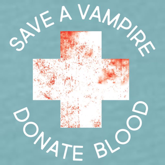 Save A Vampire Donate Blood Sueded Cloud Jersey T-Shirt