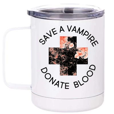 Save A Vampire Donate Blood 12 oz Stainless Steel Tumbler Cup