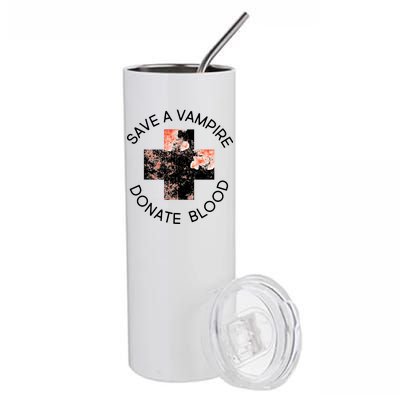 Save A Vampire Donate Blood Stainless Steel Tumbler