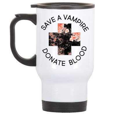 Save A Vampire Donate Blood Stainless Steel Travel Mug